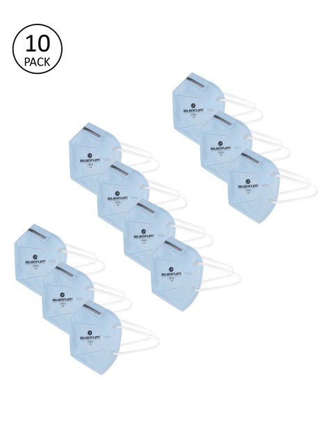 

BUKKUM Adults Pack Of 10 Blue 5-Ply Reusable Valved N95 Masks