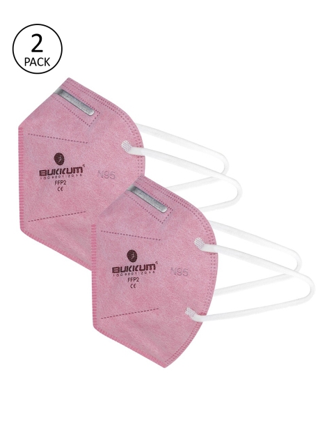 

BUKKUM Unisex Pack Of 2 5-Ply Reusable N95 MASK, Pink