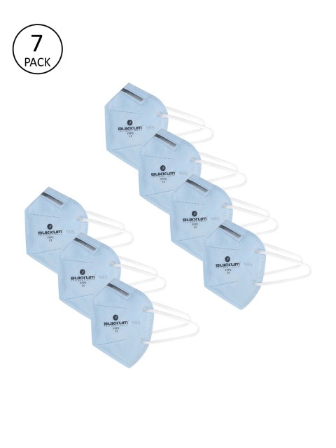 

BUKKUM Adults Pack of 7 Blue Reusable 5-Layers N95 Masks