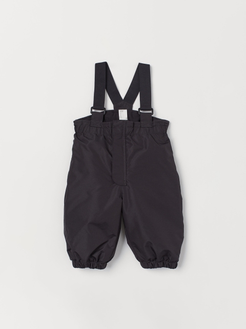 

H&M Infant Kids Black Solid Outdoor Trousers With Braces