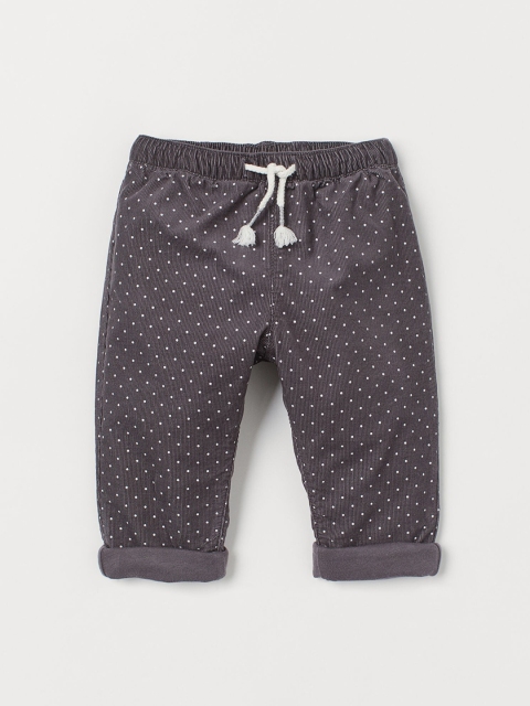 

H&M Girls Grey Lined Corduroy Trousers