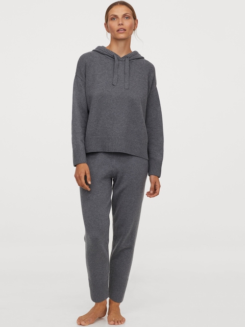 

H&M Women Grey Solid Knitted Sustainable Joggers