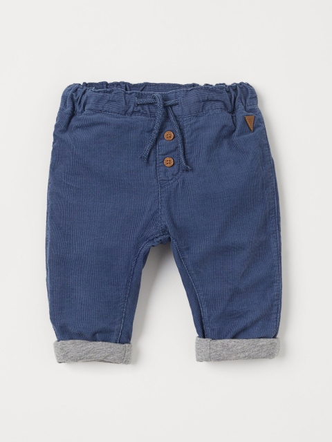 

H&M Boys Blue Solid Fully Lined Corduroy Trousers