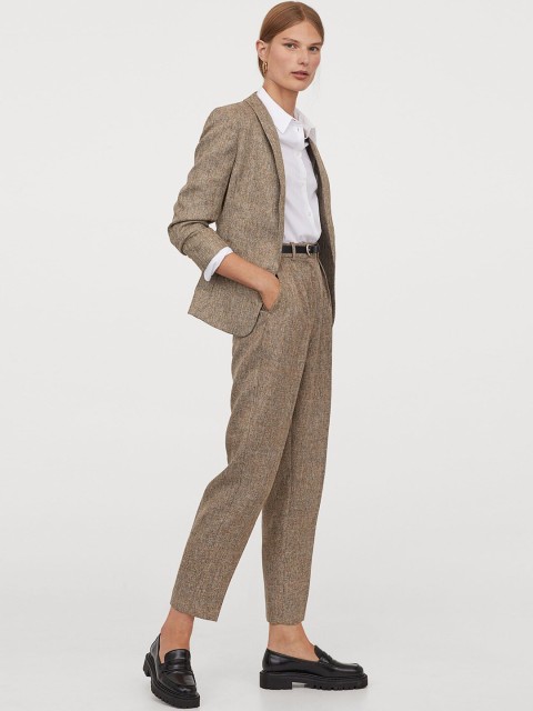 

H&M Women Beige Tailored Trousers