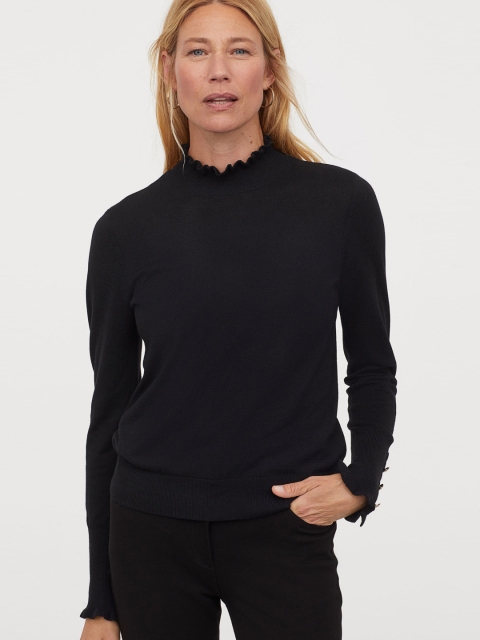 

H&M Women Black Turtleneck Jumper