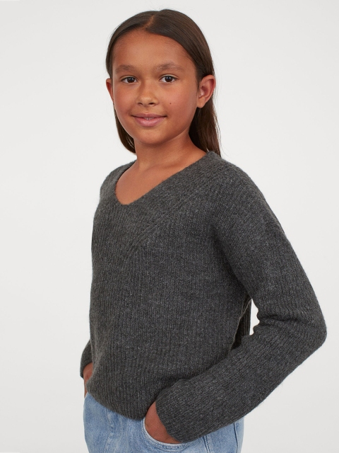 

H&M Girls Grey Knitted Jumper
