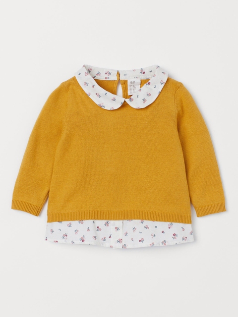 

H&M Girls Yellow Collared Jumper