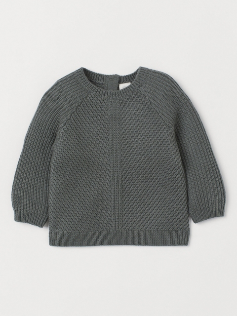 

H&M Kids Green Textured-Knit Wool Jumper