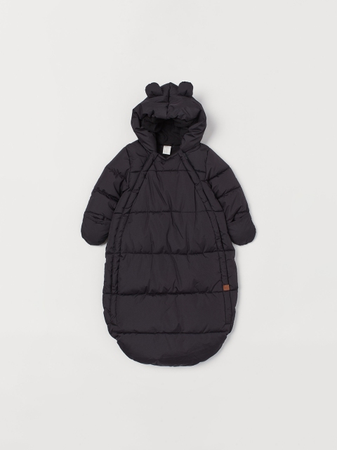 

H&M Kids Black Solid Padded All-In-One Suit