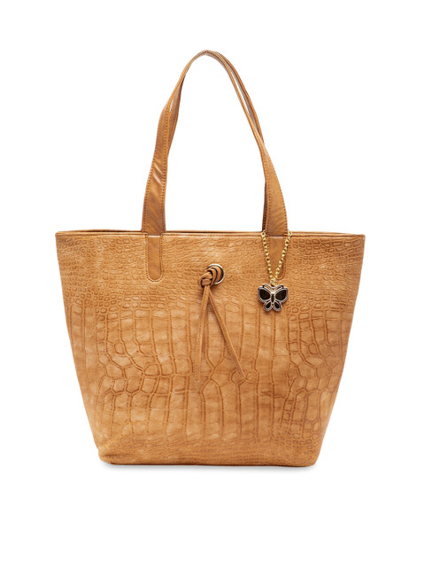

Butterflies Tan Brown Textured Shoulder Bag
