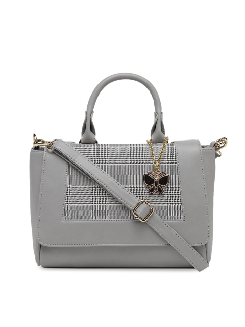 

Butterflies Grey Checked Satchel