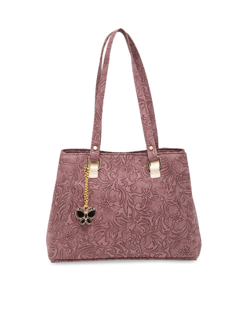 

Butterflies Burgundy Textured Shoulder Bag