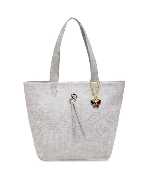 

Butterflies Grey Textured Shoulder Bag