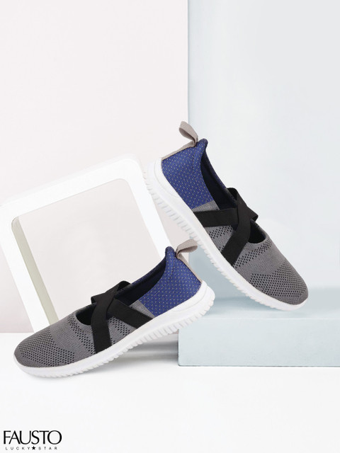 

FAUSTO Women Grey Mesh Walking Shoes