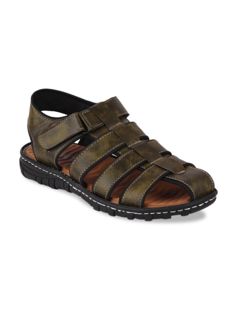 

FAUSTO Men Olive Green Comfort Sandals