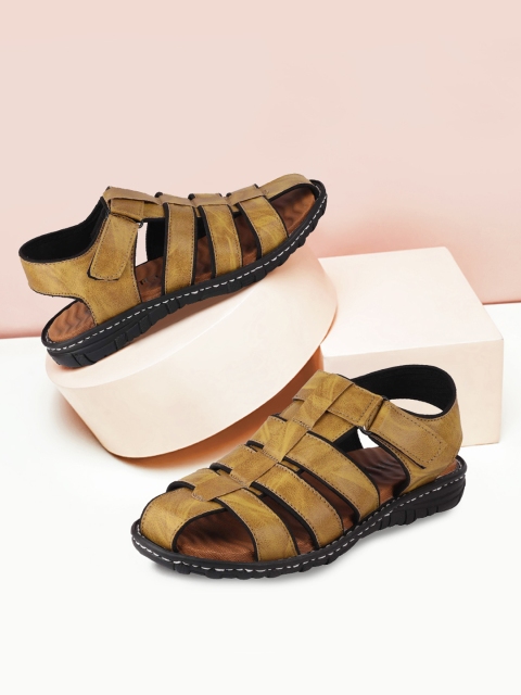 

FAUSTO Men Tan Brown Comfort Sandals