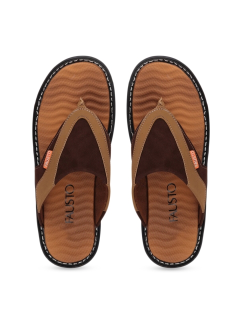 

FAUSTO Men Brown Colourblocked Sandals