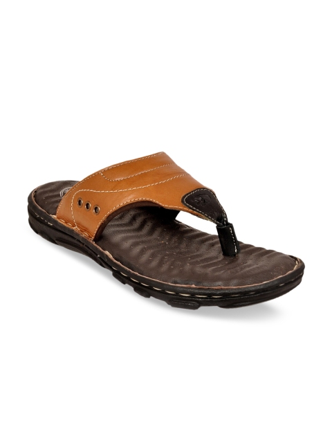 

Allen Cooper Men Brown Leather Comfort Sandals