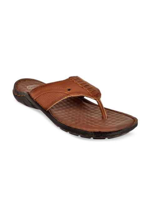 

Allen Cooper Men Tan Brown Leather Comfort Sandals