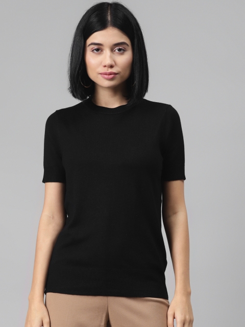 

Marks & Spencer Women Black Solid Pullover Sweater