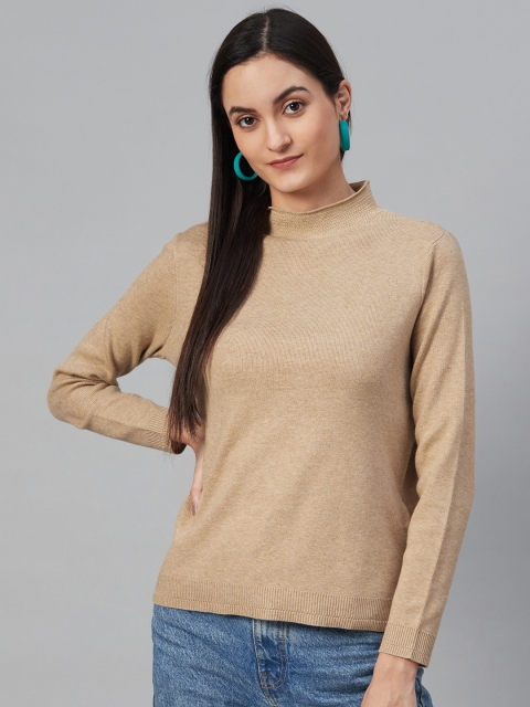 

Marks & Spencer Women Beige Solid Pullover Sweater