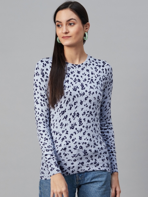 

Marks & Spencer Women Blue Animal Print Pullover Sweater