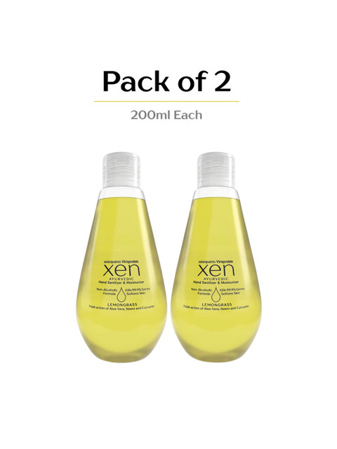 

Asian Paints Pack of 2 Viroprotek Xen Ayurvedic Lemongrass Hand Sanitizers 200 ml, Yellow