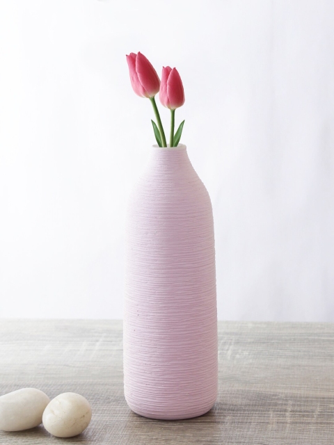 

TAYHAA Pink Solid Ceramic Flower Vase