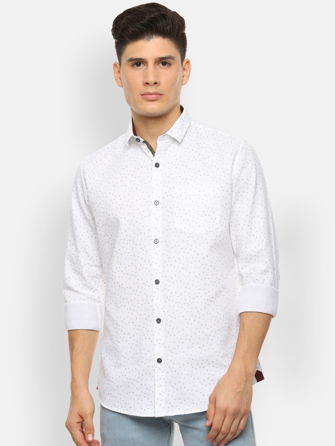 

Van Heusen Sport Men White & Blue Slim Fit Printed Casual Shirt