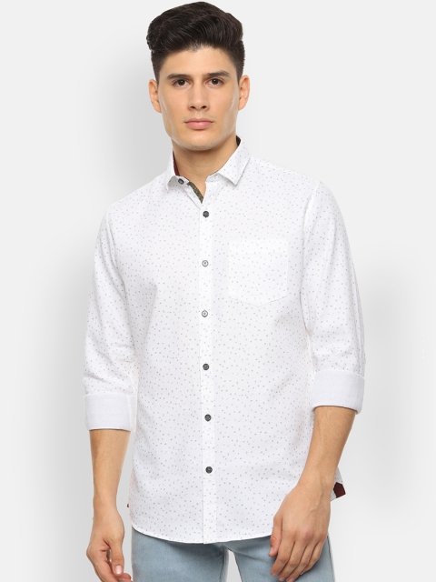 

Van Heusen Sport Men White & Blue Slim Fit Printed Casual Shirt