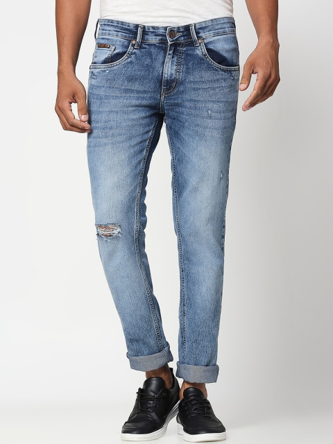 

BOLTS and BARRELS Men Blue Slim Fit Mid-Rise Mildly Distressed Stretchable Jeans