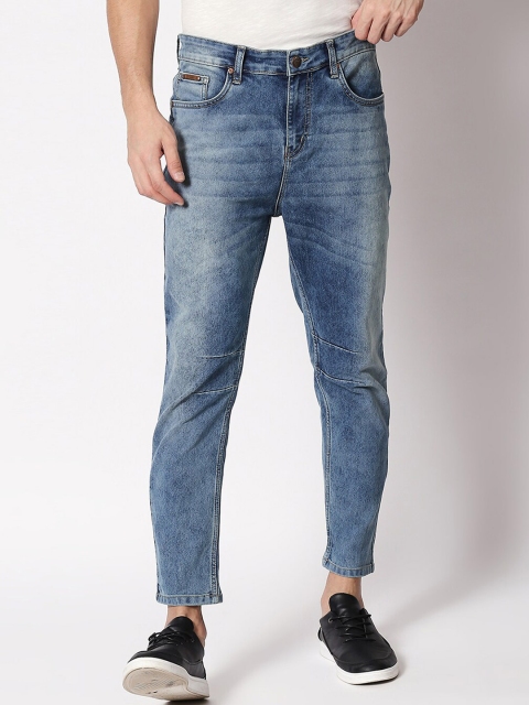 

BOLTS and BARRELS Men Blue Tapered Fit Mid-Rise Low Distress Stretchable Jeans