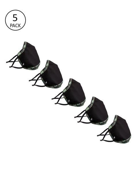 

Fastrack Unisex Pack of 5 Pcs Black Solid Reusable 4-Ply Protective Outdoor Masks