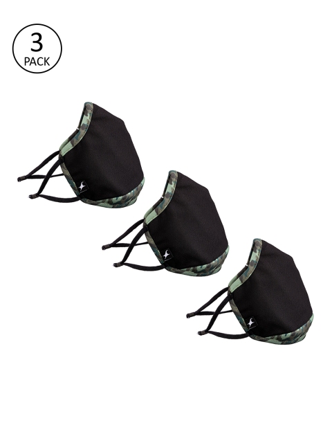 

Fastrack Unisex Pack of 3 4-Ply Outdoor Reusable Cloth Masks, Black