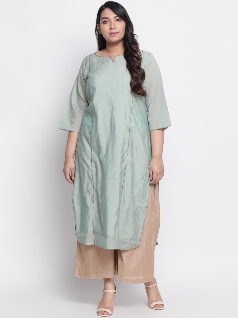 

Amydus Women Green Solid Straight Kurta