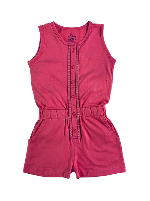 

KiddoPanti Girls Pink Solid Playsuit