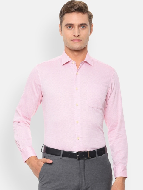 

Louis Philippe Men Pink Slim Fit Self Design Formal Shirt