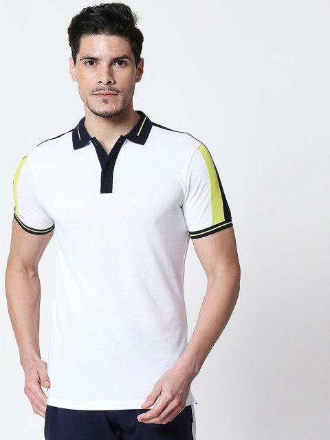 

Bewakoof Men White Solid Polo Collar T-shirt