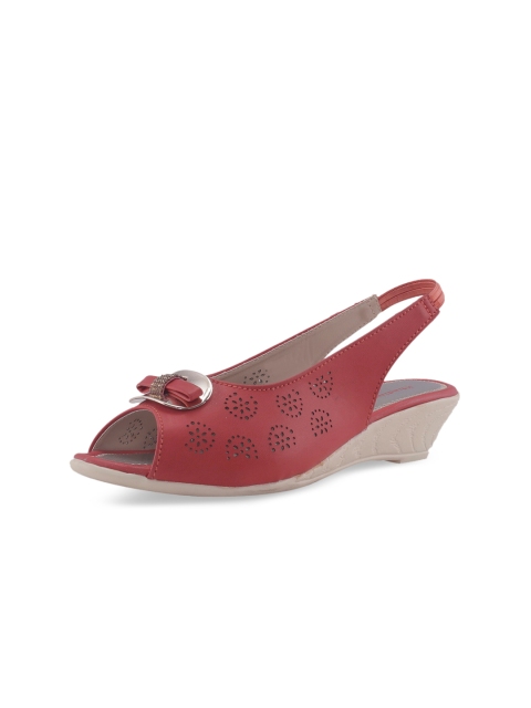 

Khadims Girls Red Solid Peep Toes