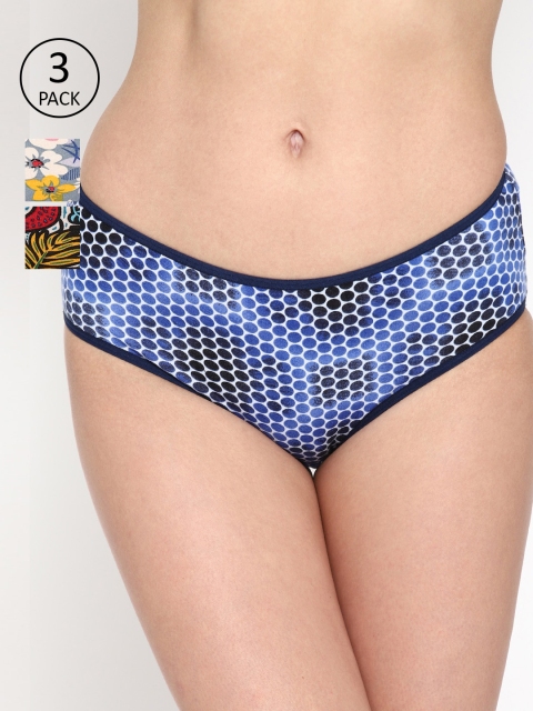 

Skidlers Women Pack Of 3 Printed Hipster Briefs SKD-BRIEF-54-50-55-COMBO, Blue