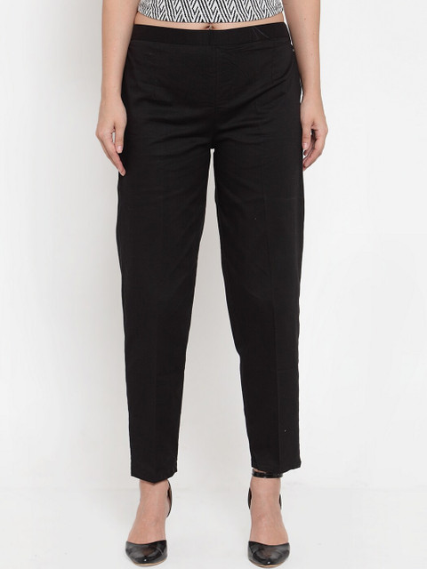 

Baani Creations Women Black Smart Regular Fit Solid Trousers