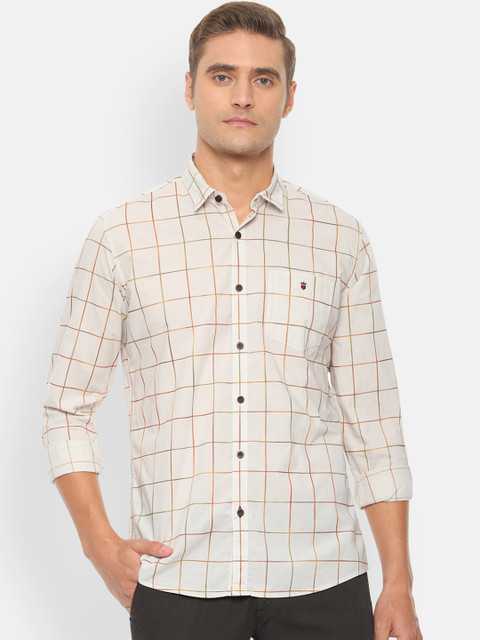 

Louis Philippe Sport Men Beige & Red Slim Fit Checked Casual Shirt