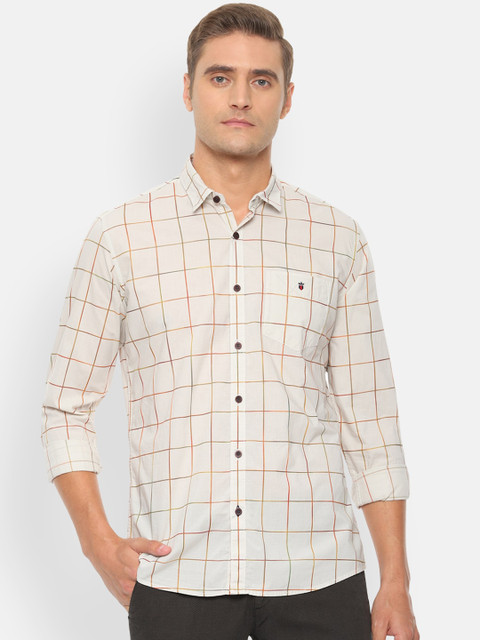 

Louis Philippe Sport Men Beige & Red Slim Fit Checked Casual Shirt