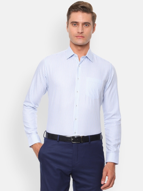 

Van Heusen Men Blue & White Slim Fit Striped Formal Shirt