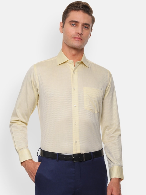 

Van Heusen Men Yellow Self Design Formal Shirt