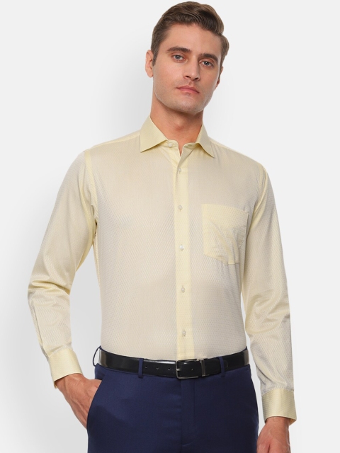

Van Heusen Men Yellow Regular Fit Self Design Formal Shirt