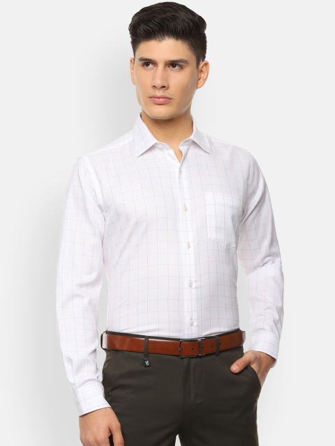 

Van Heusen Men White & Red Regular Fit Checked Formal Shirt
