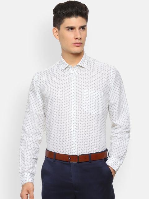 

Van Heusen Men White & Green Regular Fit Printed Formal Shirt
