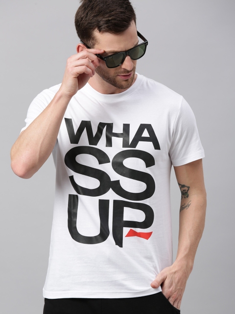 

Budweiser Streetwear Co Men White Printed Round Neck T-shirt