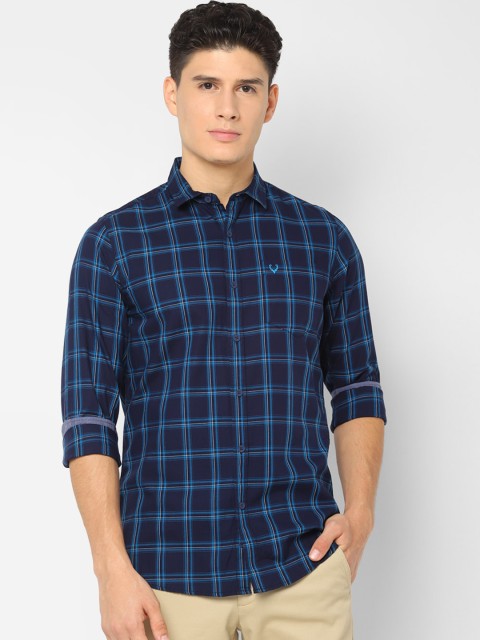 

Allen Solly Sport Men Navy Blue Regular Fit Checked Casual Shirt